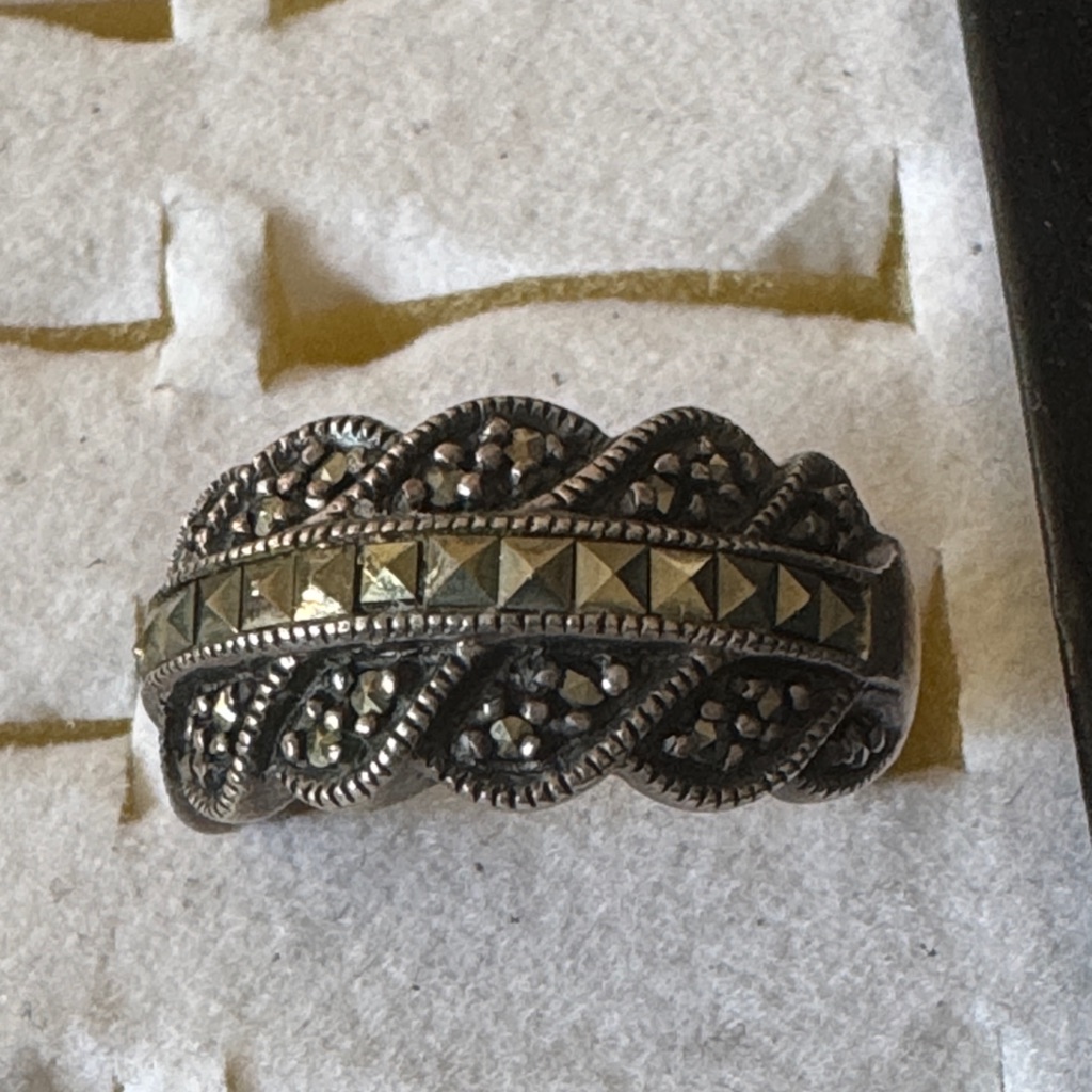 Vintage 925 Sterling Silver Judith Jack Ring With Marcasite Size 6 75 75$